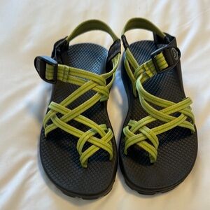 Chaco Green and Black Sandals with Adjustable Straps-Like New!!! Barely worn!